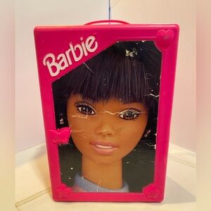 2000 Barbie Trunk has head shot of Asha (friend of) Barbie.